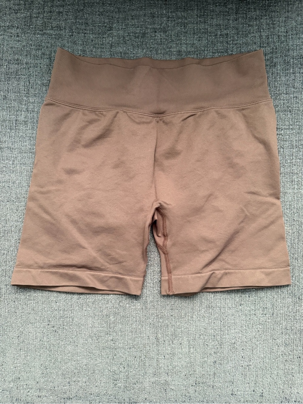 High-Rise Athletic Biker Shorts in Brown